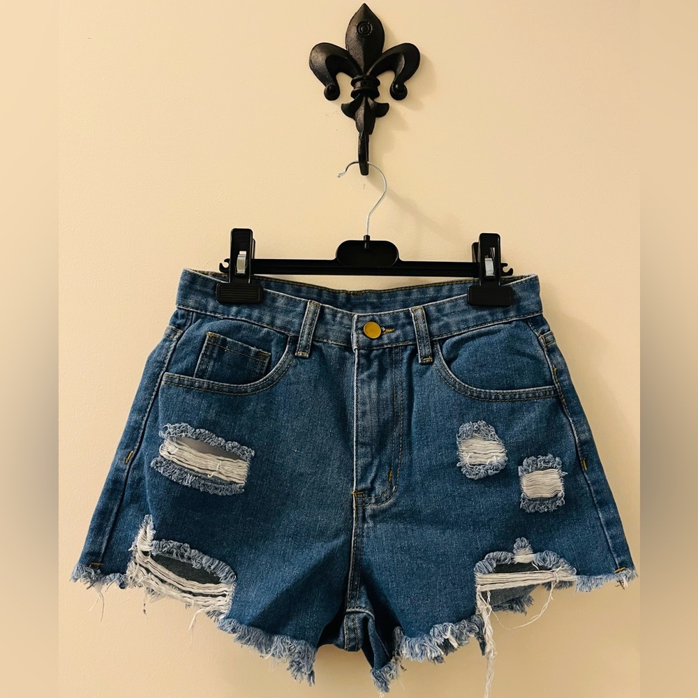 Distressed Denim Shorts